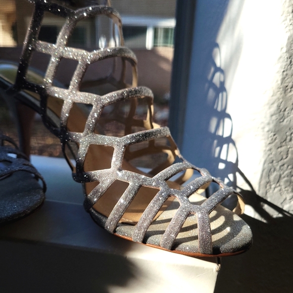 🍒EUC🍒 SCHUTZ GLITTER CAGE HEELS - Picture 3 of 15